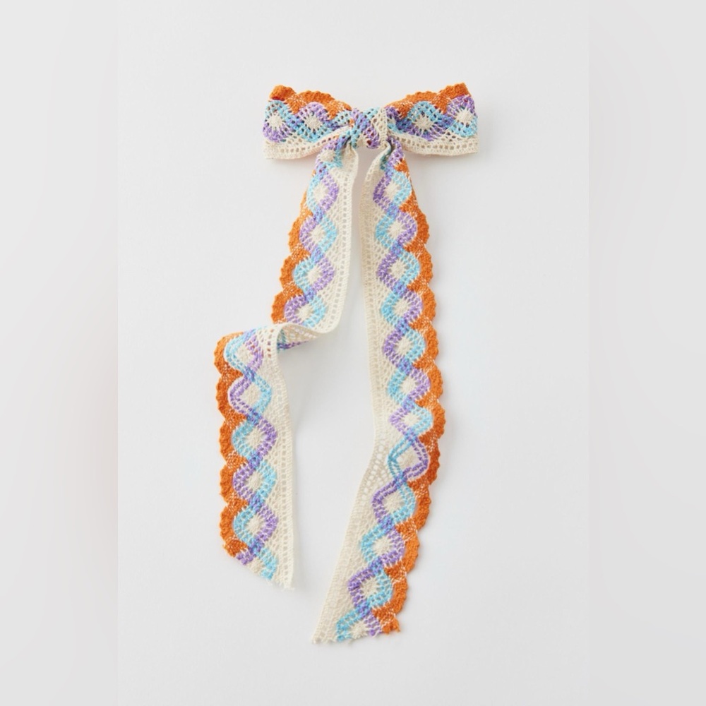 Long Crochet Hair Bow Barrette 🎀